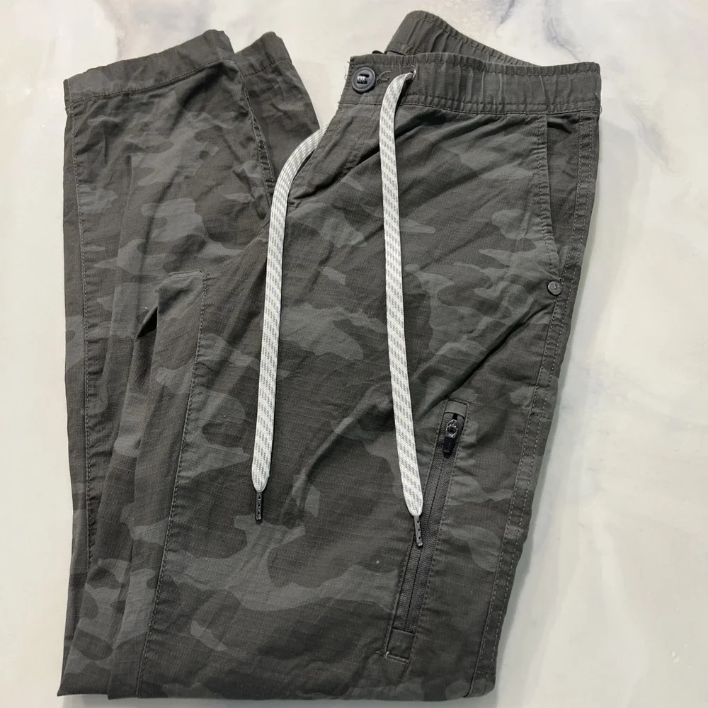 Vuori Ripstop Pants Womens X-Small Gray Green Camouflage Drawstring Hiking VW401 - Picture 3 of 8